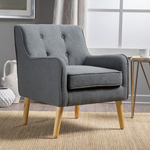 Load image into Gallery viewer, Christopher Knight Home Felicity Mid-Century Fabric Arm Chair, Charcoal