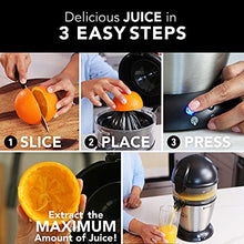 Load image into Gallery viewer, Vinci Hands-Free Electric Citrus Juicer | 1-Button Easy Press Lemon Lime Orange Grapefruit Juice Squeezer Easy to Clean Juicer Machine, Black/Stainless Steel