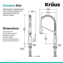 Load image into Gallery viewer, Kraus KPF-1610SS Bolden 18-Inch Commercial Kitchen Faucet with Dual Function Pull-Down Sprayhead in All-Brite Finish, Stainless Steel
