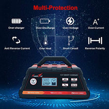 Load image into Gallery viewer, 2/10/25A 12V Smart Battery Charger/Maintainer Fully Automatic with Engine Start, Cable Clamps