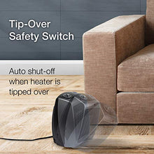Load image into Gallery viewer, Lasko Electric Ceramic Space Heater with Tip-Over Safety Switch for Home, Overheat Protection, Thermostat and Extra Long Cord, 2 Speeds, 9.2 Inches, Dark Gray, 1500W, 754201