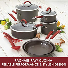 Load image into Gallery viewer, Rachael Ray - 87630 Rachael Ray Cucina Hard Anodized Nonstick Cookware Pots and Pans Set, 12 Piece, Gray with Red Handles