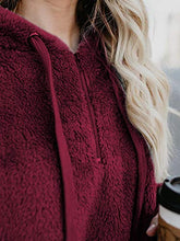 Load image into Gallery viewer, Century Star Womens Fuzzy Hoodies Pullover Sport Hoodie Cozy Oversized Pockets Hooded Sweatshirt Athletic Fleece Hoodies Wine Red Medium