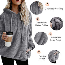 Load image into Gallery viewer, Century Star Womens Fuzzy Hoodies Pullover Sport Hoodie Cozy Oversized Pockets Hooded Sweatshirt Athletic Fleece Hoodies Wine Red Medium