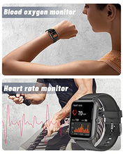 Load image into Gallery viewer, GRV Smart Watch for iOS and Android Phones (Answer/Make Calls), Watches for Men Women IP68 Waterproof Smartwatch Fitness Tracker Watch with Heart Rate/Sleep Monitor Steps Calories Counter (Black)