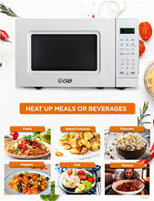 Load image into Gallery viewer, COMMERCIAL CHEF 0.7 Cu Ft Microwave with 10 Power Levels, 700W Microwave with Digital Display, Countertop Microwave with Child Safety Door Lock, Programmable with Push Button, White