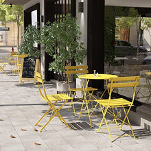 Load image into Gallery viewer, Grand Patio Premium Steel Patio Bistro Set, Folding Outdoor Patio Furniture Sets, 3 Piece Patio Set of Foldable Patio Table and Chairs, Yellow