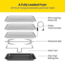 Load image into Gallery viewer, CHEFMAN ExacTemp™ 12 Quart 5-in-1 Air Fryer with Integrated Smart Cooking Thermometer, 28 Touchscreen Presets, Rotisserie, Dehydrator, Bake, XL Convection Oven with Auto Shutoff, Black