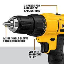 Load image into Gallery viewer, DEWALT 20V Max Cordless Drill / Driver Kit, Compact, 1/2-Inch (DCD771C2)