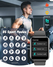 Load image into Gallery viewer, GRV Smart Watch for iOS and Android Phones (Answer/Make Calls), Watches for Men Women IP68 Waterproof Smartwatch Fitness Tracker Watch with Heart Rate/Sleep Monitor Steps Calories Counter (Black)