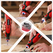 Load image into Gallery viewer, AVID POWER Cordless Rotary Tool 2.0 Ah 8V Rechargeable Rotary Tool, 4 Front LED Lights, 5 Speeds, 60 Pcs Rotary Tool Accessories with Bag for Carving, Engraving, Sanding, Polishing and Cutting - Red