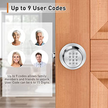 Load image into Gallery viewer, Signstek Keyless Entry Door Lock,Door Knob with Keypad,Smart Code Door Lock,Mute Mode,Passage Function, Easy to Install,Satin Nickel