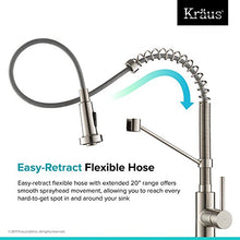 Load image into Gallery viewer, Kraus KPF-1610SS Bolden 18-Inch Commercial Kitchen Faucet with Dual Function Pull-Down Sprayhead in All-Brite Finish, Stainless Steel