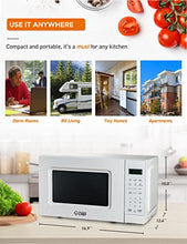 Load image into Gallery viewer, COMMERCIAL CHEF 0.7 Cu Ft Microwave with 10 Power Levels, 700W Microwave with Digital Display, Countertop Microwave with Child Safety Door Lock, Programmable with Push Button, White