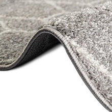 Load image into Gallery viewer, Unique Loom Trellis Frieze Collection Area Rug-Modern Morroccan Inspired Geometric Lattice Design, 6 x 9 ft, Light Gray/Ivory