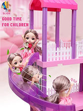 Load image into Gallery viewer, Doll House, Dollhouse w/ Furniture - Pink / Purple Girl Toys | 4 Stories, 11 Rooms w/ 2 Princesses, Slide, Lights, Gifts for 3 4 5 6 7 8 9 10 Year Old Girls Toys(27.6" x 26.8" x 35.8")