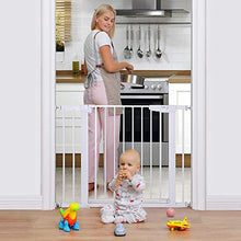 Load image into Gallery viewer, Cumbor 29.5”-40.6” Auto Close Safety Baby Gate, Durable Extra Wide Dog Gate for Stairs,Doorways, Easy Walk Thru Pet Gate for House,Child Gate Includes 4 Wall Cups and Extension, White