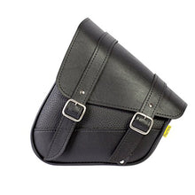 Load image into Gallery viewer, Dowco Willie & Max 59776-00 Triangulated Synthetic Leather Motorcycle Swingarm Bag: 9 Liter Capacity, Black w/Chrome Buckles
