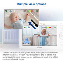 Load image into Gallery viewer, VTech VM5463-2 Video Baby Monitor with 5" Screen, Pan Tilt Zoom, Sound Activated Night Light and Vision, Glow on The Ceiling Projection, Multiple Viewing Options, 2 Cameras