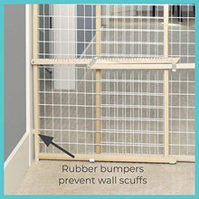 Load image into Gallery viewer, Toddleroo by North States 50" Wide Extra Wide Wire Mesh Baby Gate, Made in USA: Installs in Wide Opening Without damaging Wall. Pressure Mount. Fits 29.5"-50" Wide (32" Tall, Sustainable Hardwood)