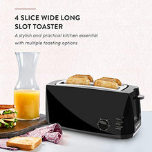 Load image into Gallery viewer, Elite Gourmet Long Slot Toaster, 6 Toast Settings, Toaster Defrost, Reheat, Cancel Functions, Slide Out Crumb Tray, Extra Wide Slots for Bagel Waffles, 4 Slice, Black