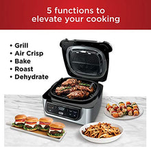 Load image into Gallery viewer, Ninja AG301 Foodi 5-in-1 Indoor Grill with Air Fry, Roast, Bake & Dehydrate, Black/Silver