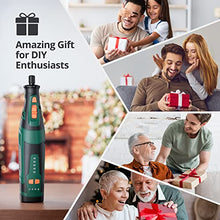 Load image into Gallery viewer, DEPSTECH Cordless Rotary Tool Kit, 8V 2.0Ah Rechargeable Battery, 30000RPM 5-Speed Multi Power Carving Tools, 127Pcs Accessories, Shield Attachment, Cutting/Drilling Guide for Handmade/DIY Creations