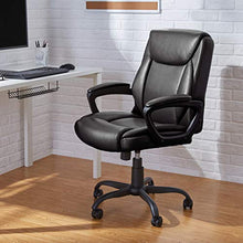 Load image into Gallery viewer, Amazon Basics Classic Puresoft Padded Mid-Back Office Computer Desk Chair with Armrest - Black