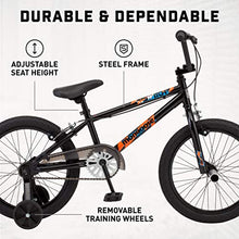 Load image into Gallery viewer, Mongoose Switch BMX Bike for Kids, 18-Inch Wheels, Includes Removable Training Wheels , Black