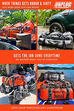Load image into Gallery viewer, Unplug Ultimate Adventure Bag -1680D Heavy Duty Waterproof Duffel Bag for Boating, Motorcycling, Hunting, Camping, Kayaks or Jet Ski. Gets Gear Through Any Conditions (155L, Adventure Orange)