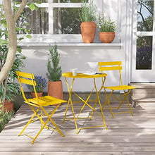 Load image into Gallery viewer, Grand Patio Premium Steel Patio Bistro Set, Folding Outdoor Patio Furniture Sets, 3 Piece Patio Set of Foldable Patio Table and Chairs, Yellow
