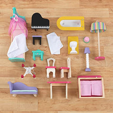 Load image into Gallery viewer, KidKraft Annabelle Wooden Dollhouse with Elevator, Balcony and 17 Accessories, Gift for Ages 3+