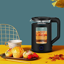 Load image into Gallery viewer, Dezin Electric Kettle with Keep Warm Function, Window-Glass Double Wall Design Electric Tea Kettle, Bicolor LED, 1.5L Hot Water Kettle with Auto Shut-Off and Boil Dry Protection Tech for Coffee, Tea