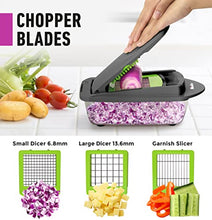 Load image into Gallery viewer, Mueller Pro-Series 10-in-1, 8 Blade Vegetable Chopper, Onion Mincer, Cutter, Dicer, Egg Slicer with Container