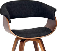 Load image into Gallery viewer, Armen Living Summer Chair in Charcoal Fabric and Walnut Wood Finish, 31" x 25" x 22"
