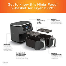 Load image into Gallery viewer, Ninja DZ201 Foodi 8 Quart 6-in-1 DualZone 2-Basket Air Fryer with 2 Independent Frying Baskets, Match Cook & Smart Finish to Roast, Broil, Dehydrate & More for Quick, Easy Meals, Grey
