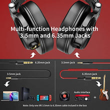 Load image into Gallery viewer, OneOdio A71 Hi-Res Studio Recording Headphones - Wired Over Ear Headphones with SharePort, Professional Monitoring & Mixing Foldable Headphones with Stereo Sound (Red)