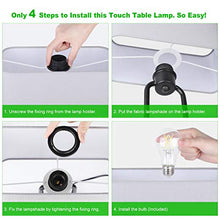 Load image into Gallery viewer, Bedside Touch Control Table Lamp with Dual USB Charging Ports 1 AC Outlet, 3 Way Dimmable Modern Nightstand Lamp with Grey Fabric Shade, Desk Lamp for Bedroom Living Room Office with 5000K LED Bulb