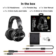 Load image into Gallery viewer, OneOdio Wired Over Ear Headphones Studio Monitor & Mixing DJ Stereo Headsets with 50mm Neodymium Drivers and 1/4 to 3.5mm Audio Jack for AMP Computer Recording Phone Piano Guitar Laptop - Black