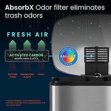 Load image into Gallery viewer, iTouchless SoftStep 13.2 Gallon Step Trash Can with Odor Filter System, Stainless Steel 50 Liter Pedal Garbage Bin for Kitchen, Home, Office, Silent and Gentle Lid Close