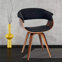 Load image into Gallery viewer, Armen Living Summer Chair in Charcoal Fabric and Walnut Wood Finish, 31" x 25" x 22"