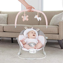 Load image into Gallery viewer, Ingenuity Soothing Baby Bouncer with Vibrating Infant Seat, Music, Removable Toy Bar & 2 Plush Toys - Flora The Unicorn (Pink), 0-6 Months