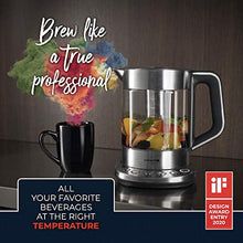 Load image into Gallery viewer, Electric Glass Kettle and Tea Maker with Removable Infuser and Temperature Controls. Brewing Programs for your favorite types of teas and Coffees. Stainless Steel Glass Boiler. BPA-FREE 1.6 liters