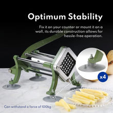 Load image into Gallery viewer, New Star Foodservice 42306 Commercial Grade French Fry Cutter with Suction Feet, 3/8", Green