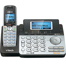 Load image into Gallery viewer, VTech DS6151 2-Line Cordless Phone System for Home or Small Business with Digital Answering System & Mailbox on each line, Black/silver