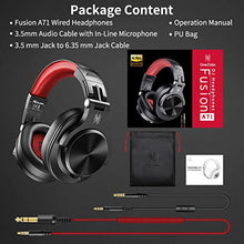 Load image into Gallery viewer, OneOdio A71 Hi-Res Studio Recording Headphones - Wired Over Ear Headphones with SharePort, Professional Monitoring & Mixing Foldable Headphones with Stereo Sound (Red)