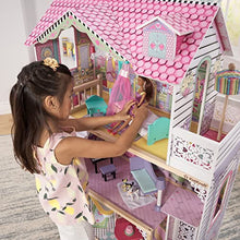 Load image into Gallery viewer, KidKraft Annabelle Wooden Dollhouse with Elevator, Balcony and 17 Accessories, Gift for Ages 3+