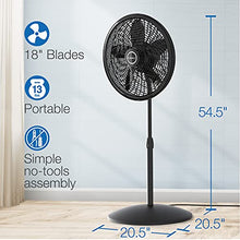 Load image into Gallery viewer, Lasko Elegance & Performance Pedestal Fan, 18 Inch, Black 1827