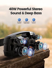 Load image into Gallery viewer, Portable Wireless Bluetooth Speaker, 40W Loud Sound IPX7 Waterproof Speakers, 32H Playtime, Outdoor Speaker with Handle, Rich Bass, BT 5.0, TWS Pairing, Built-in Mic, for Party, Pool, Beach, Gifts