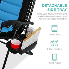 Load image into Gallery viewer, Best Choice Products Oversized Padded Zero Gravity Chair, Folding Outdoor Patio Recliner, XL Anti Gravity Lounger for Backyard w/Headrest, Cup Holder, Side Tray, Outdoor Polyester Mesh - Sky Blue